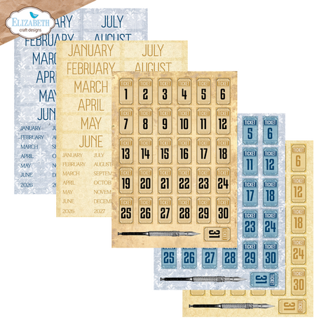 Elizabeth Craft Designs Everyday Ephemera A5 Patterned Cardstock (PS02)