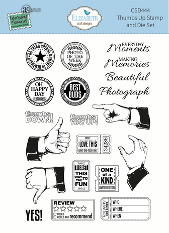 Elizabeth Craft Designs Delightful Discovery Stamp & Dies Thumbs Up (CSD444)