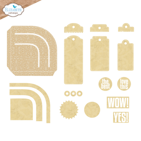 Elizabeth Craft Designs Delightful Discovery Dies Rounded Pocket with Tags (2337)