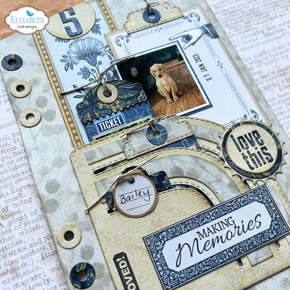 Elizabeth Craft Designs Delightful Discovery Dies Rounded Pocket with Tags (2337)