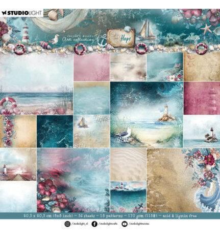 Studio Light Tide of Hope 8x8 Inch Backgrounds Paper Pad (JMA-TH-DPP434)