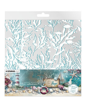 Studio Light Tide of Hope Acetate Sheets 8x8 Inch White & Retro Cyan (JMA-TH-ACS21)