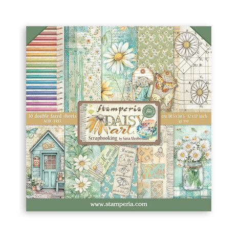 Stamperia Daisy Art 12x12 Inch Paper Pack (SBBL182)