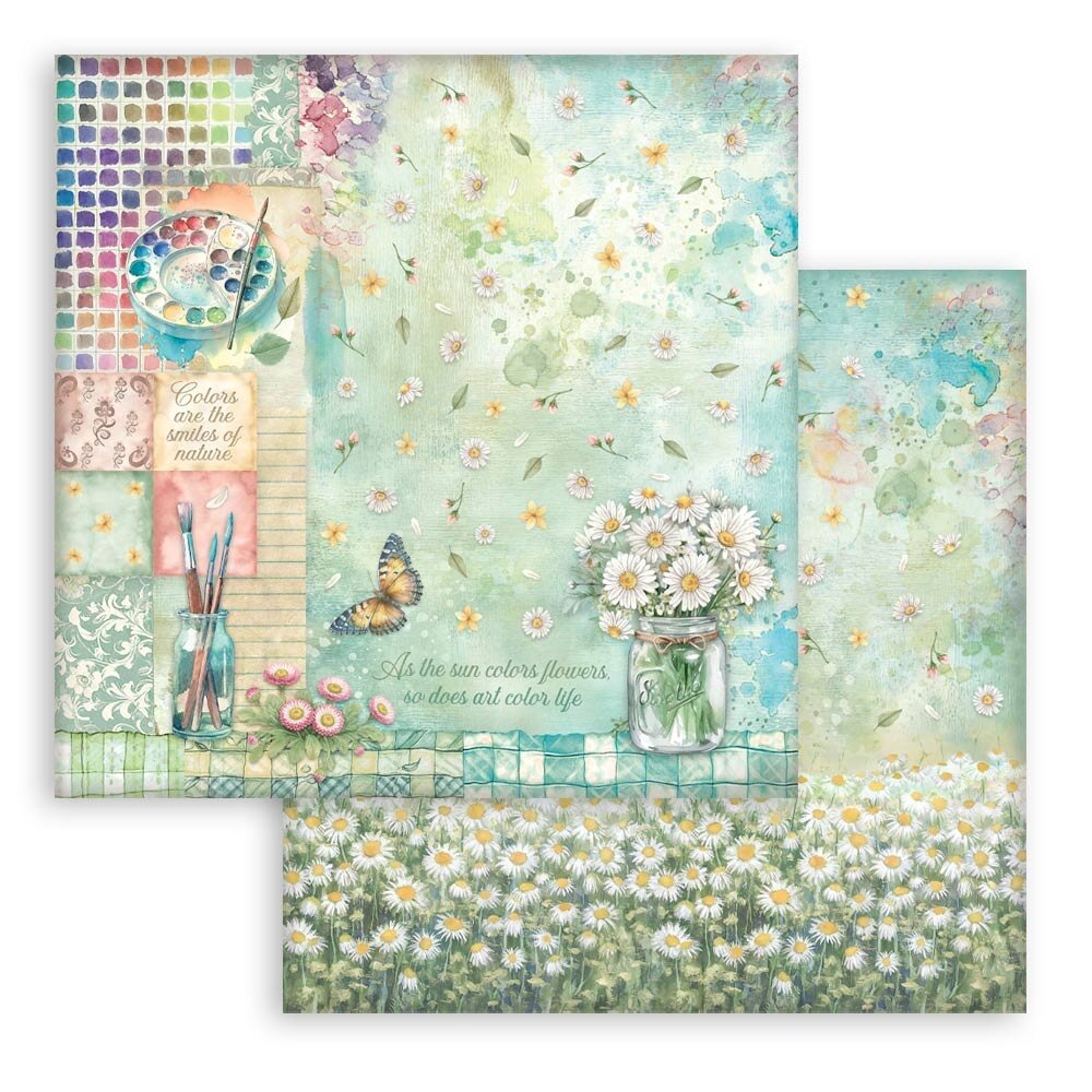 Stamperia Daisy Art 12x12 Inch Paper Pack (SBBL182)