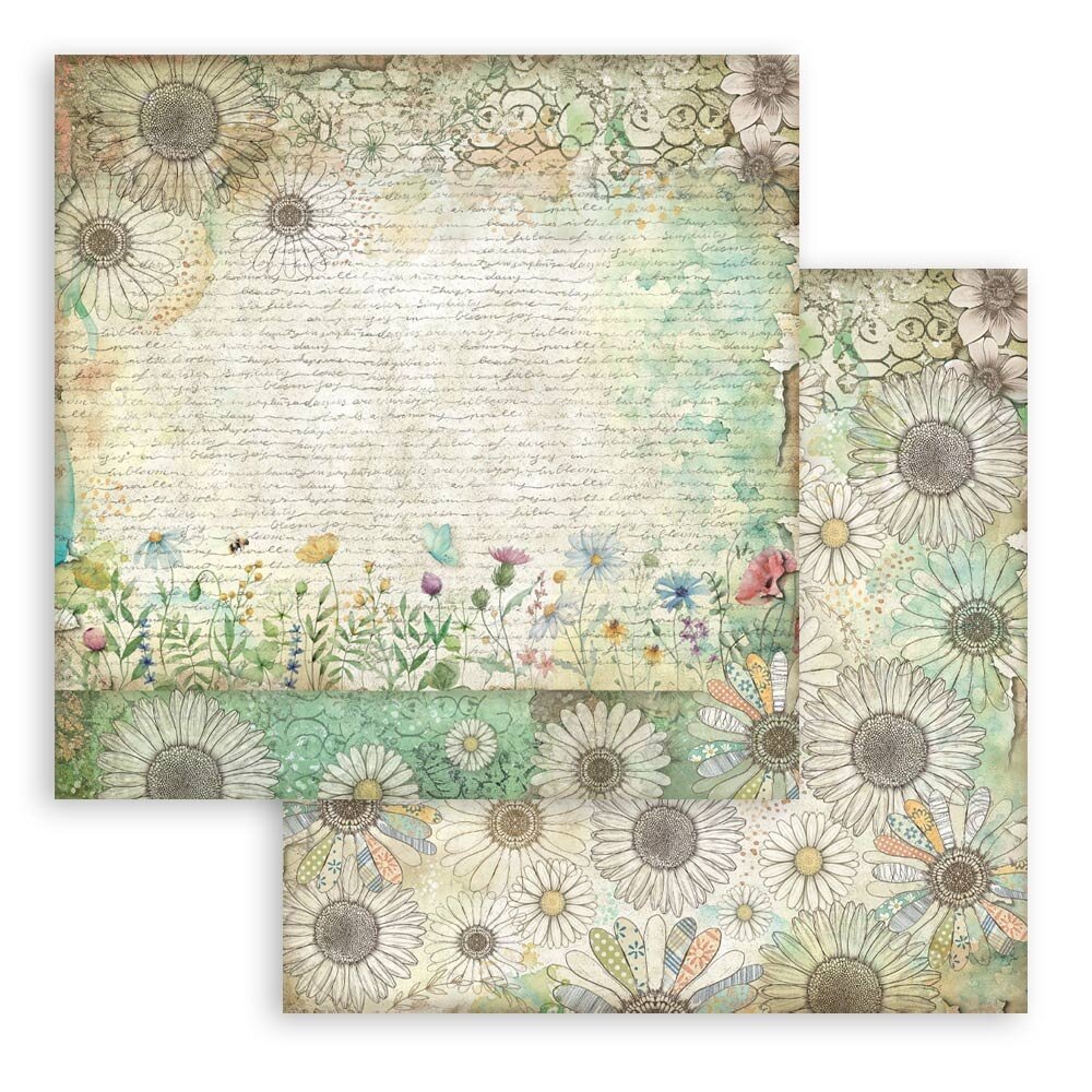 Stamperia Daisy Art 8x8 Inch Paper Pack (SBBS138)