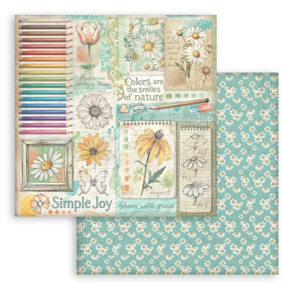 Stamperia Daisy Art 8x8 Inch Paper Pack (SBBS138)