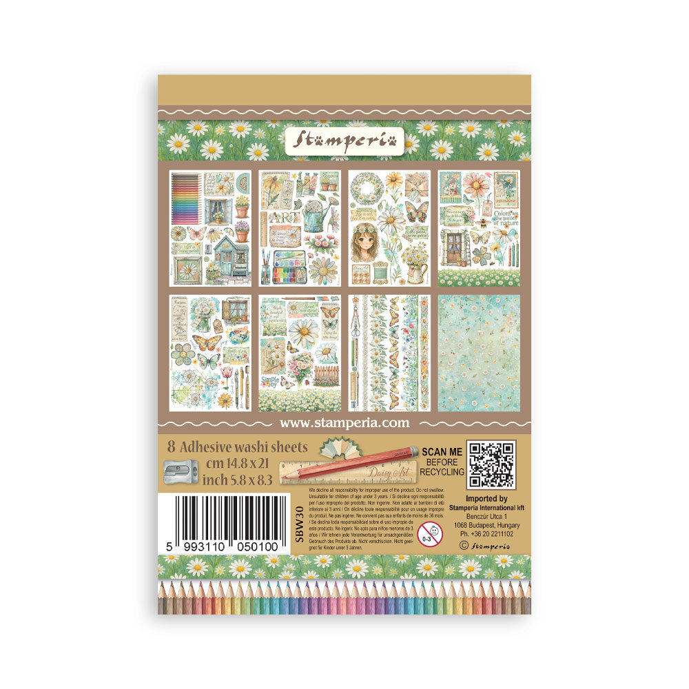 Stamperia Daisy Art A5 Washi Pad (SBW30)