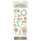 Stamperia Daisy Art Rub-On 4x8,5 Inch Harmonious (DFLRB224)