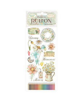 Stamperia Daisy Art Rub-On 4x8,5 Inch Harmonious (DFLRB224)