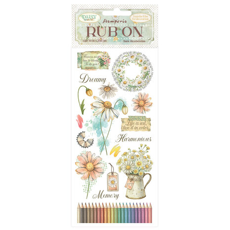 Stamperia Daisy Art Rub-On 4x8,5 Inch Harmonious (DFLRB224)