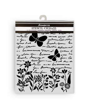 Stamperia Daisy Art Thick Stencil 20x25cm Letter and Butterfly (KSTD199)