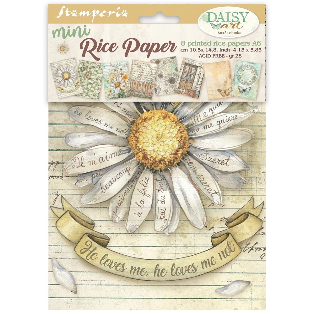 Stamperia Daisy Art A6 Mini Rice paper (DFSA6X04)