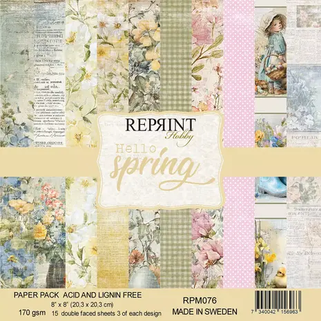 Reprint PRE-ORDER Hello Spring 8x8 Inch Paper Pack (RPM076)