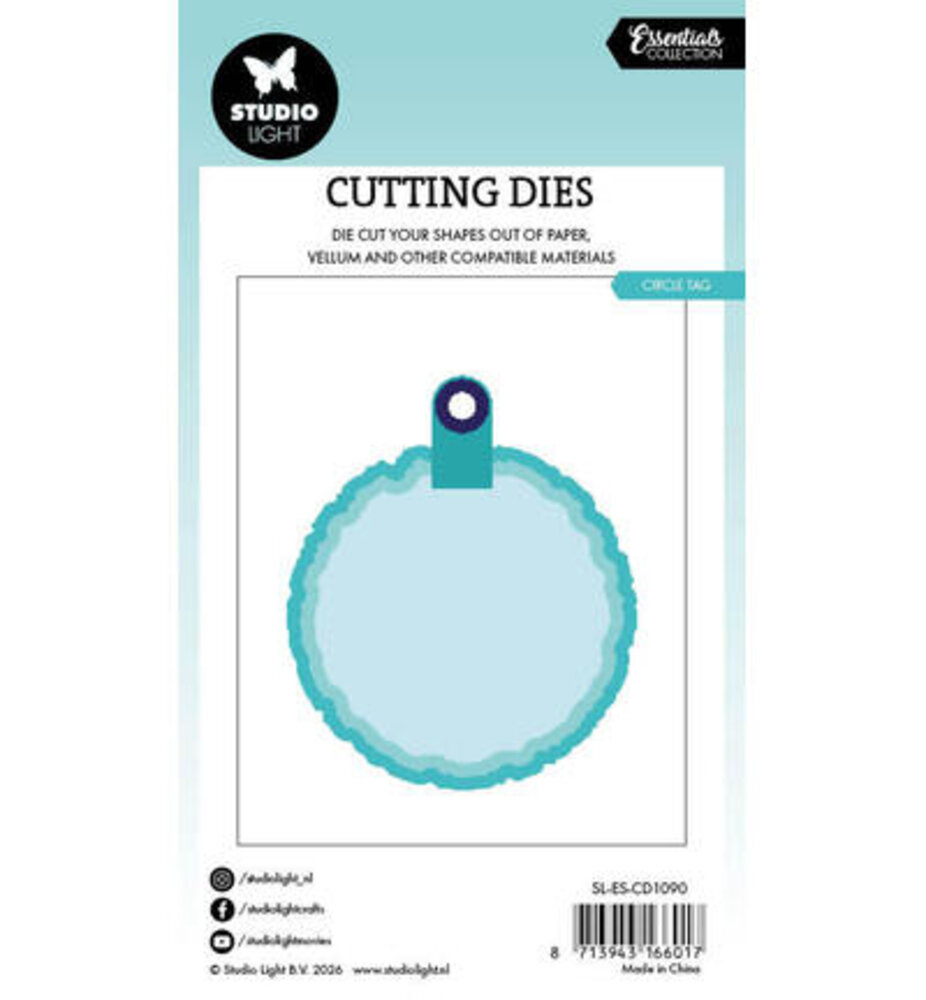 Studio Light PRE-ORDER Essentials Snijmal Torn Edge Tag Round (SL-ES-CD1090)