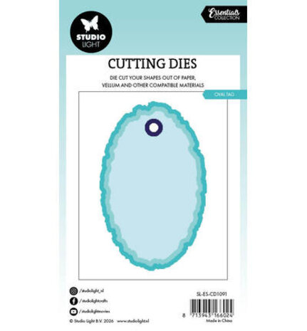 Studio Light Essentials Snijmal Torn Edge Tag Oval (SL-ES-CD1091)