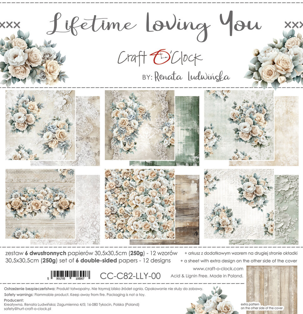 Craft O'Clock Lifetime Loving You 12x12 Inch Paper Set (CC-C82-LLY-00) Craft O'Clock Lifetime Loving You 12x12 Inch Paper Set (CC-C82-LLY-00)