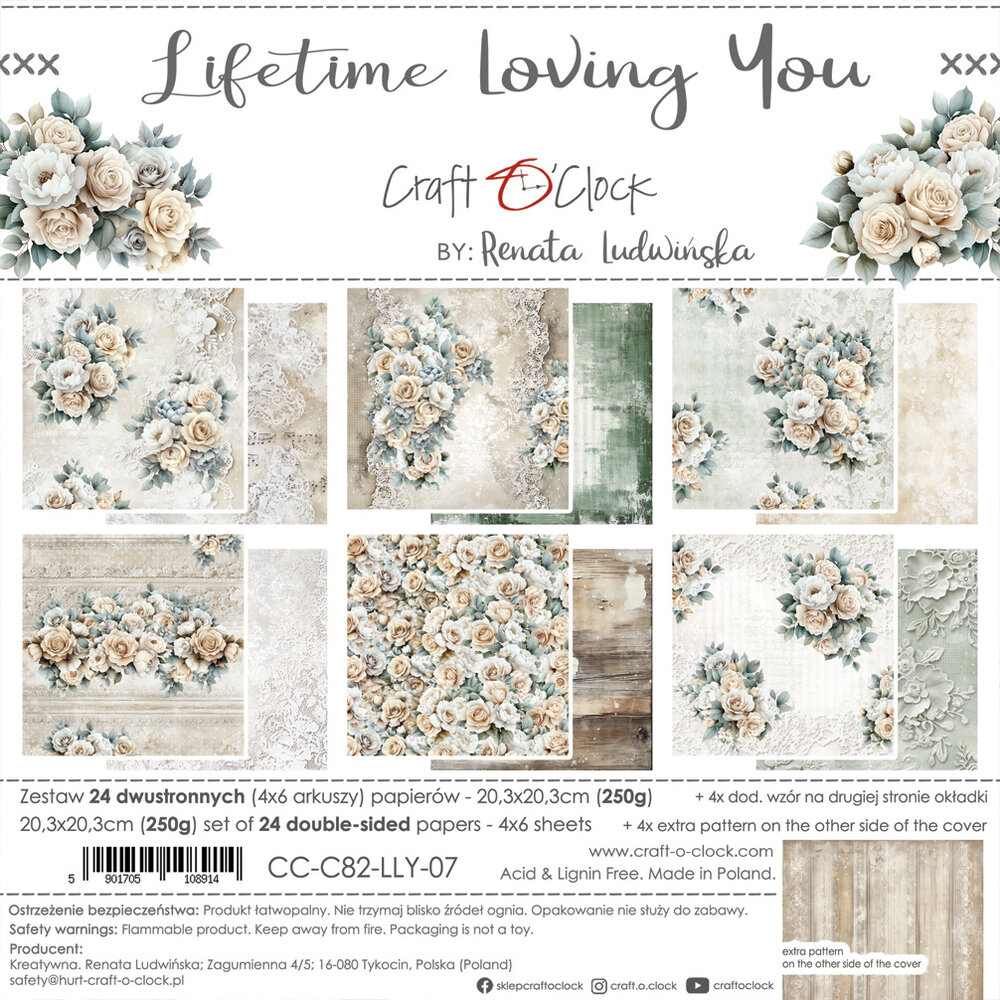 Craft O'Clock Lifetime Loving You 8x8 Inch Paper Set (CC-C82-LLY-07)