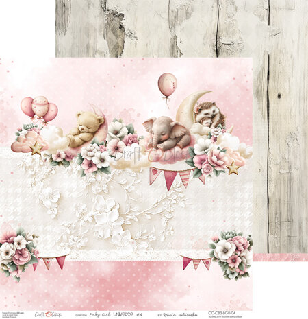 Craft O'Clock Baby Girl Universe 12x12 Inch Paper Set (CC-C83-BGU-00)