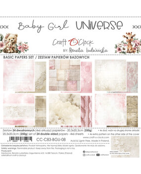 Craft O'Clock PRE-ORDER Baby Girl Universe 8x8 Inch Basic Papers Set (CC-C83-BGU-08) Craft O'Clock PRE-ORDER Baby Girl Universe 8x8 Inch Basic Papers Set (CC-C83-BGU-08)