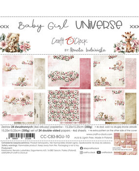 Craft O'Clock Baby Girl Universe 6x6 Inch Paper Set (CC-C83-BGU-10)