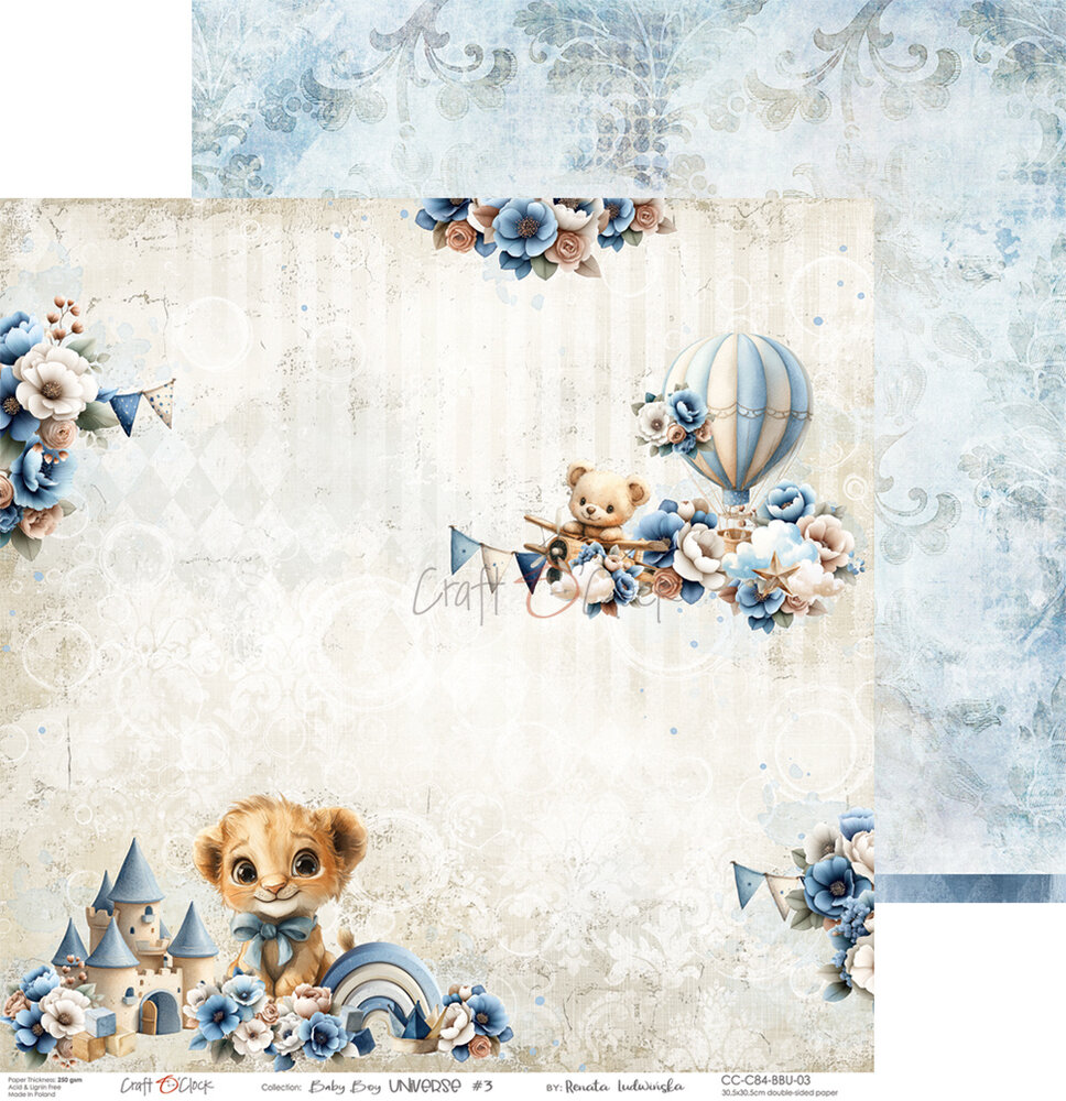 Craft O'Clock Baby Boy Universe 12x12 Inch Paper Set (CC-C84-BBU-00)