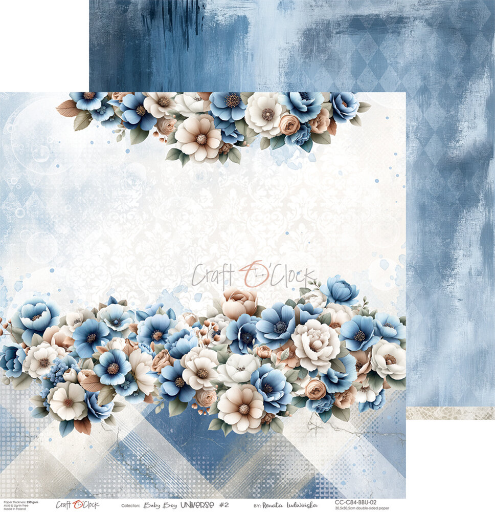 Craft O'Clock Baby Boy Universe 8x8 Inch Paper Set (CC-C84-BBU-07)