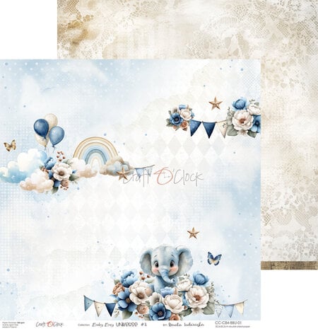 Craft O'Clock PRE-ORDER Baby Boy Universe 8x8 Inch Paper Set (CC-C84-BBU-07)