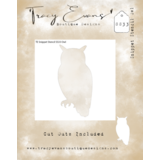 Tracy Evans Owl 4x4 Inch Snippet Stencil (SS033)