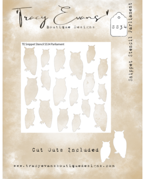 Tracy Evans Parliament 4x4 Inch Snippet Stencil (SS034)