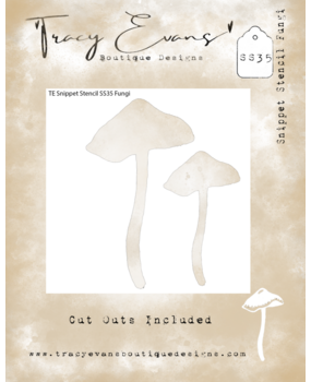 Tracy Evans Fungi 4x4 Inch Snippet Stencil (SS035)