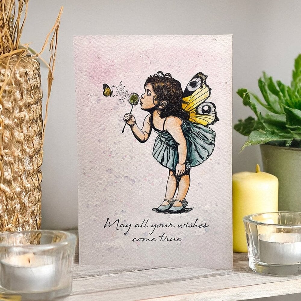 Cosmic Shimmer Andy Skinner Pre Cut Rubber Stamp Make a Wish (07-0080-AS)