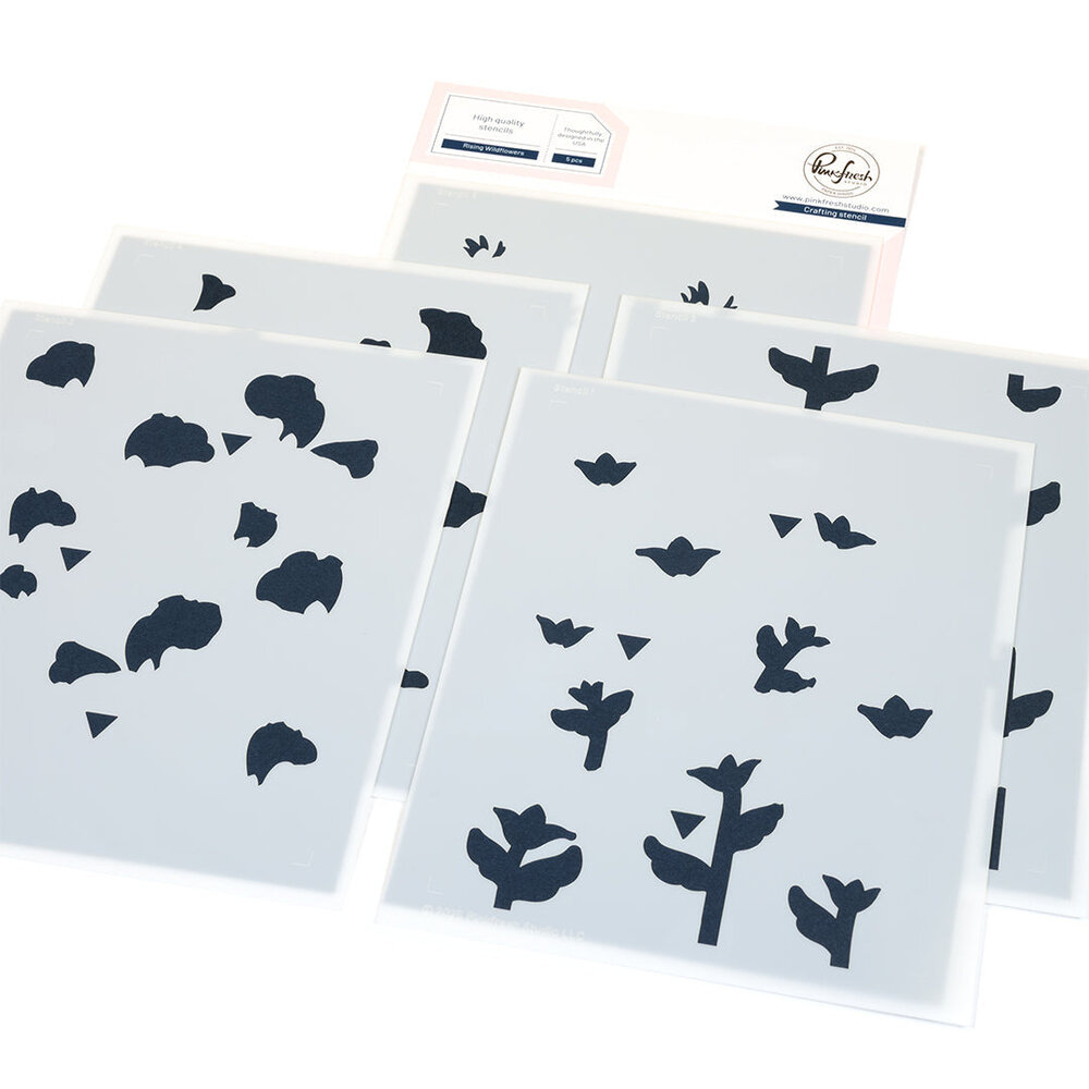 Pinkfresh Studio Artful Foundations Stencil Rising Wildflowers (309525)