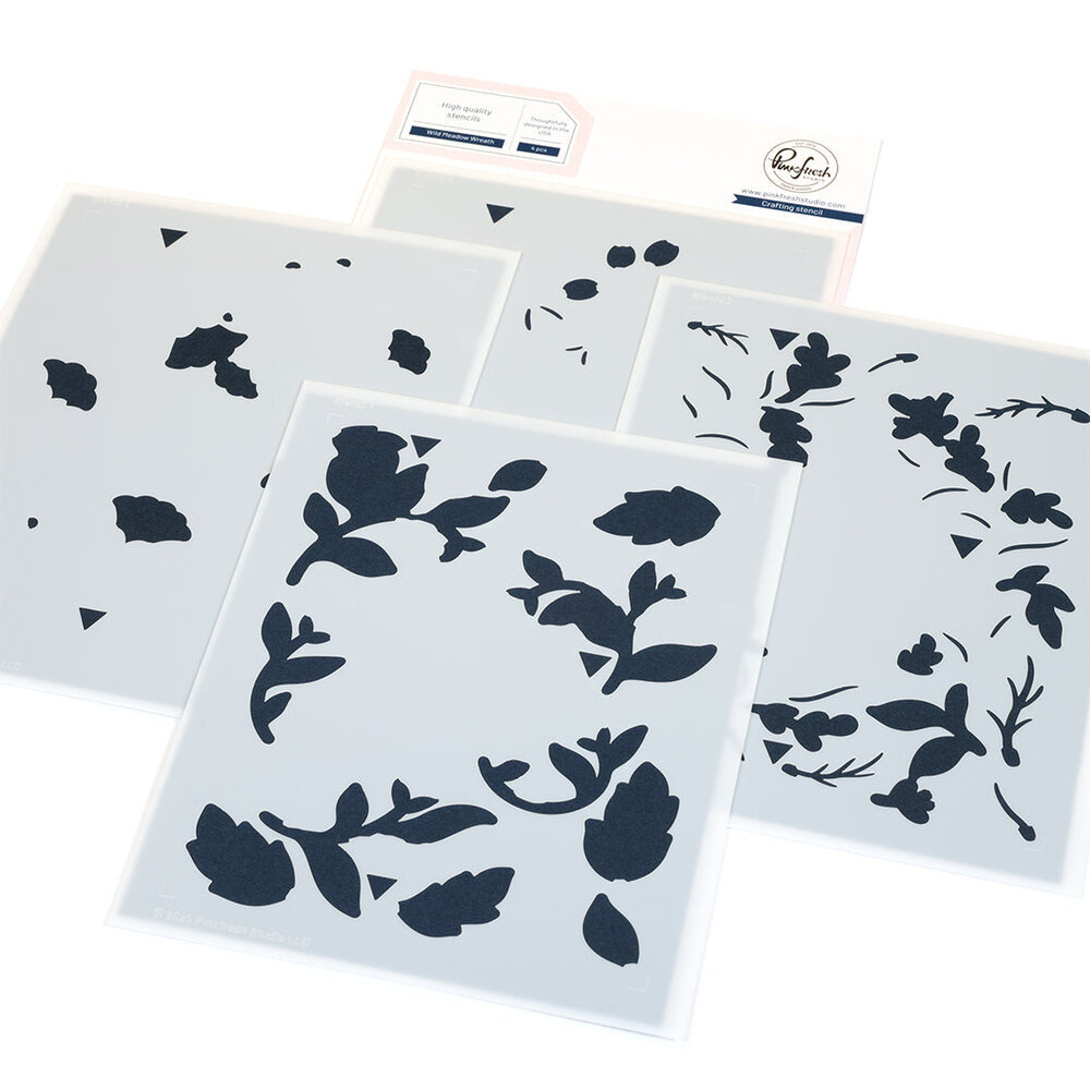 Pinkfresh Studio Artful Foundations Stencil Wild Meadow Wreath (311025)