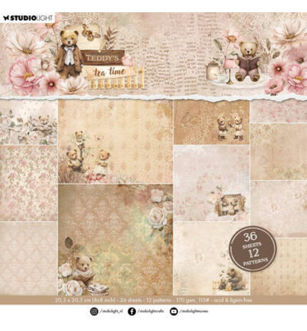 Studio Light Teddy's Tea Time Design Paper Pad (SL-TTT-DPP422)