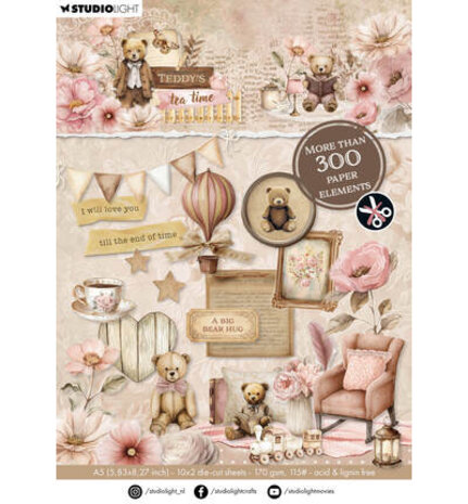 Studio Light Teddy's Tea Time A5 Die-Cut Paper Pad (SL-TTT-DCPP421) Studio Light Teddy's Tea Time A5 Die-Cut Paper Pad (SL-TTT-DCPP421)