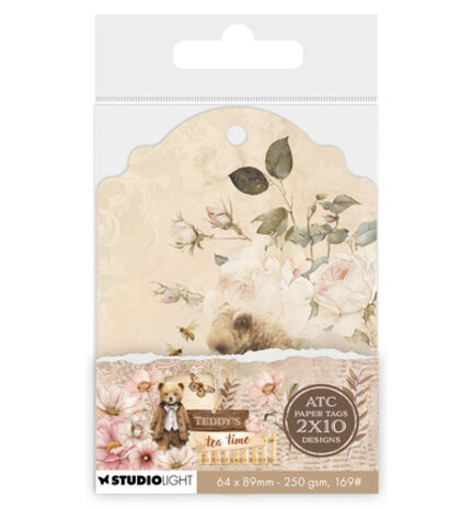 Studio Light PRE-ORDER Teddy's Tea Time ATC Paper Tags (SL-TTT-TAG10)