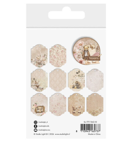 Studio Light PRE-ORDER Teddy's Tea Time ATC Paper Tags (SL-TTT-TAG10)