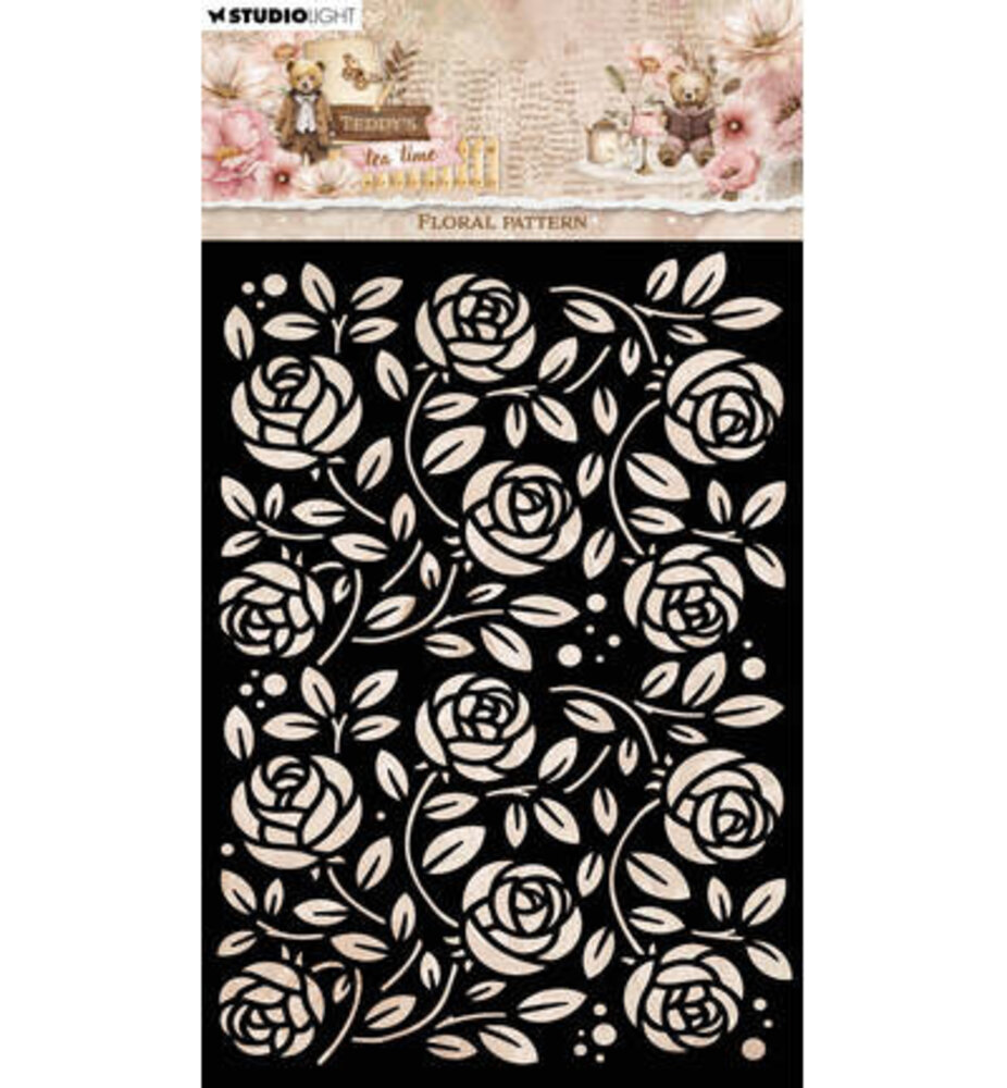 Studio Light PRE-ORDER Teddy's Tea Time Masking Stencil Floral Pattern (SL-TTT-MASK388)