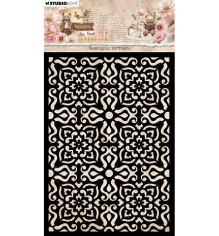 Studio Light Teddy's Tea Time Masking Stencil Baroque Pattern (SL-TTT-MASK389)