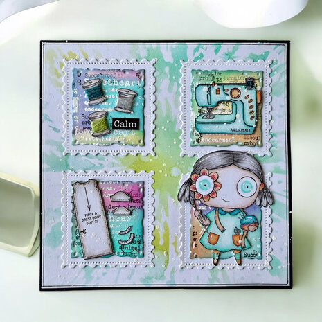 AALL and Create Clear Stamp Set A7 Sew Happy (AALL-TP-1362)