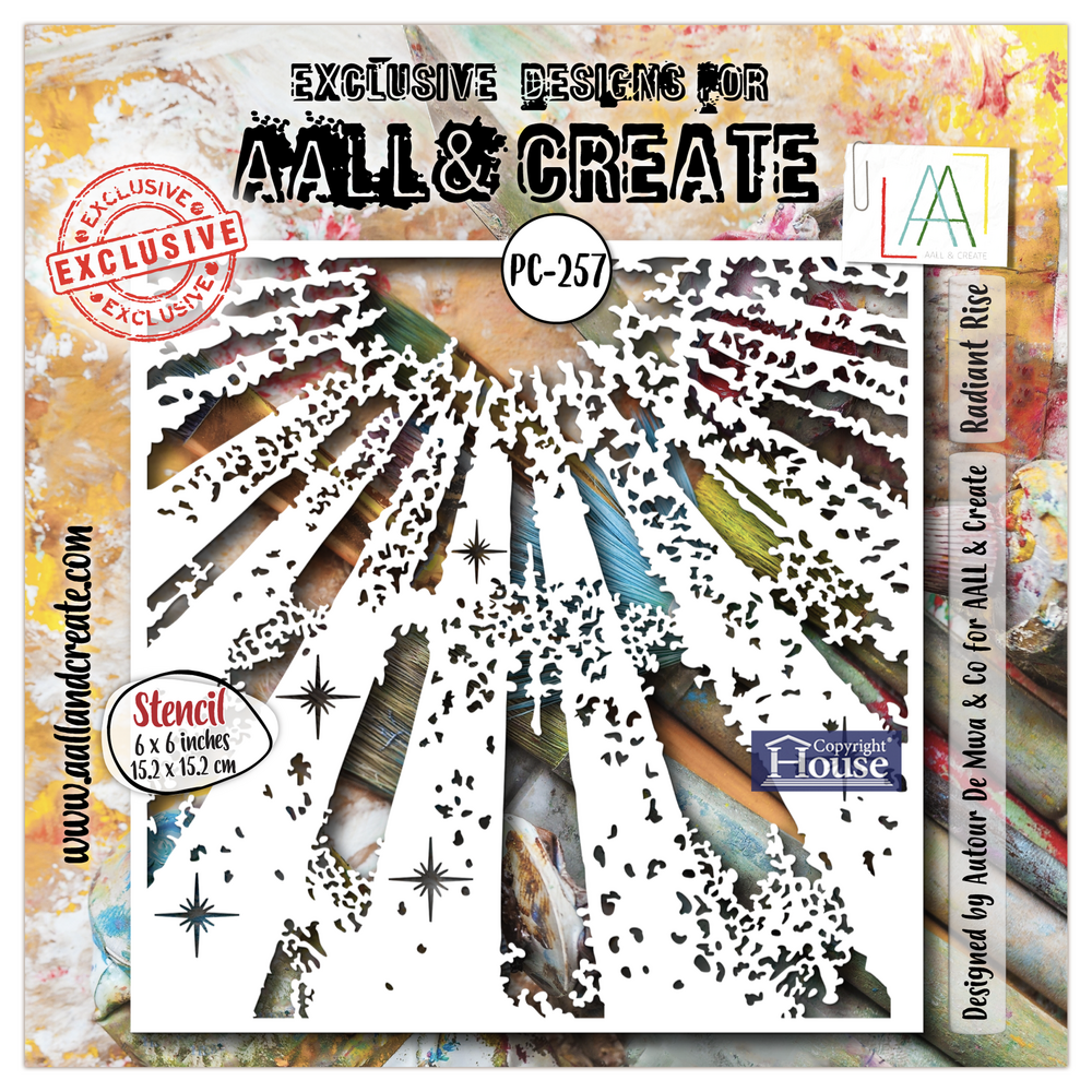AALL and Create Masking Stencil 6x6 Inch Radiant Rise (AALL-PC-257)