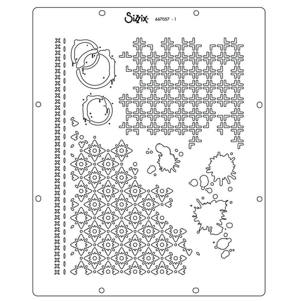 Sizzix 49 & Market A4 Stencils Artful Layers (667057)