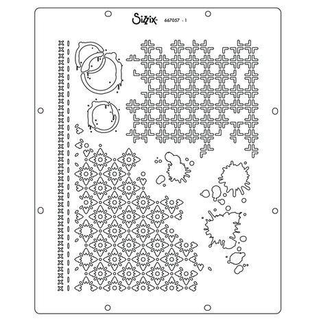 Sizzix 49 & Market A4 Stencils Artful Layers (667057)