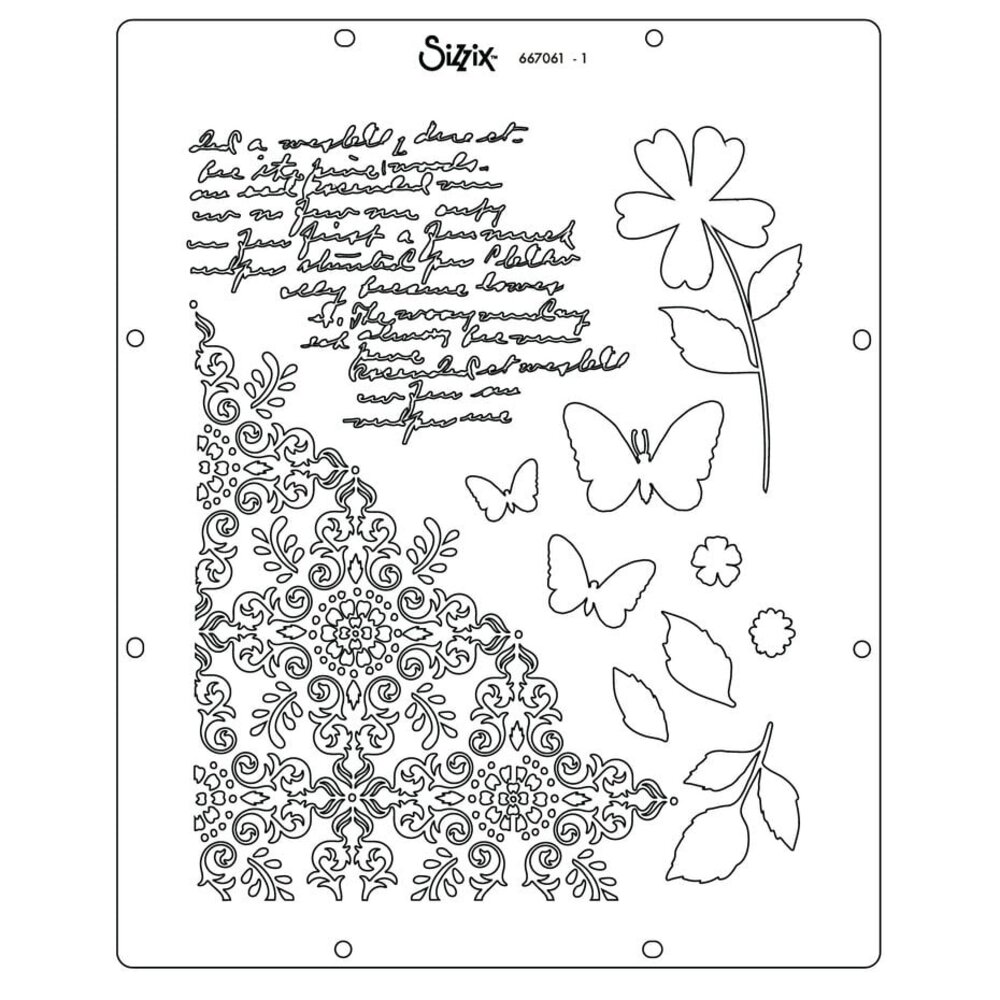 Sizzix 49 & Market A4 Stencils Petal Play (667061)
