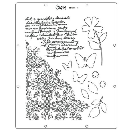Sizzix 49 & Market A4 Stencils Petal Play (667061)