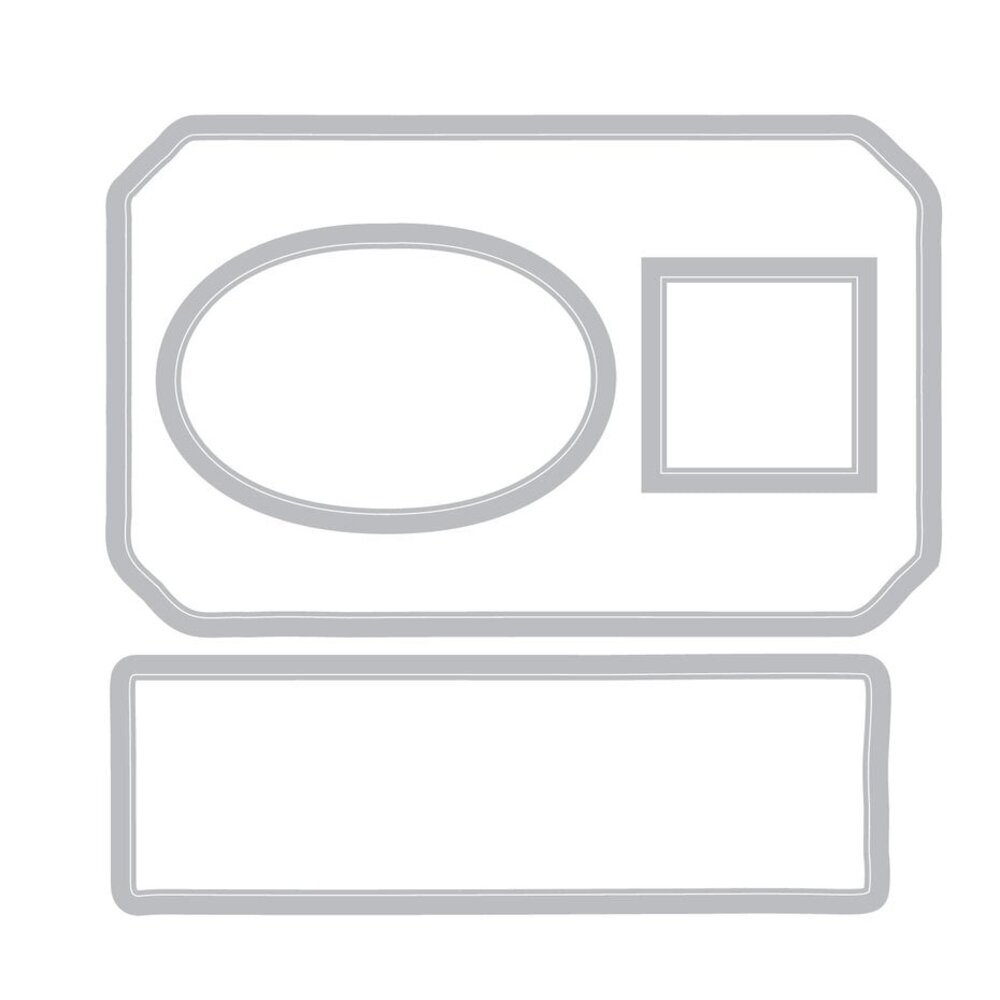 Sizzix 49 & Market Clear Stamps with Framelits Globetrotter's Mark (667060)