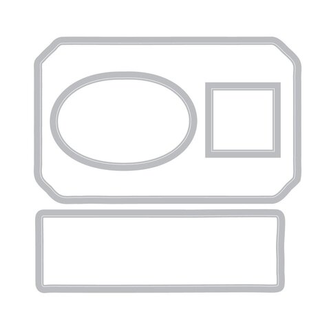 Sizzix 49 & Market Clear Stamps with Framelits Globetrotter's Mark (667060)