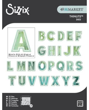 Sizzix 49 and Market Thinlits Die Set This or That 2 Inch Alphabet (666951)
