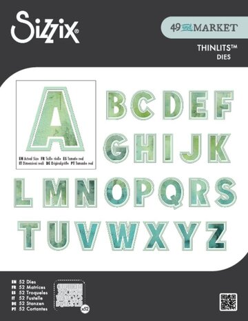 Sizzix 49 and Market Thinlits Die Set This or That 2 Inch Alphabet (666951)