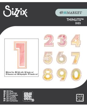 Sizzix 49 and Market Thinlits Die Set This or That 2 Inch Numbers (666952)